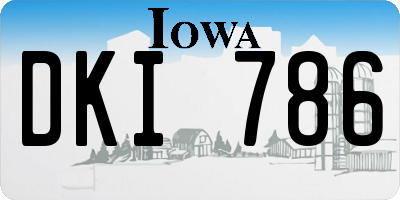 IA license plate DKI786