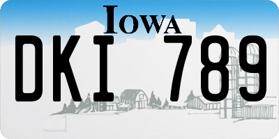 IA license plate DKI789