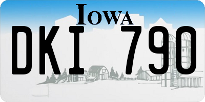 IA license plate DKI790