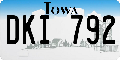 IA license plate DKI792