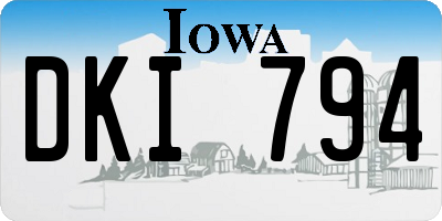 IA license plate DKI794