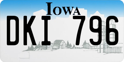 IA license plate DKI796