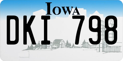 IA license plate DKI798