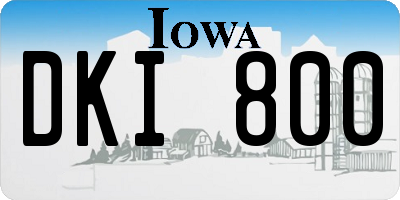 IA license plate DKI800