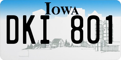 IA license plate DKI801