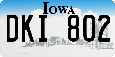 IA license plate DKI802