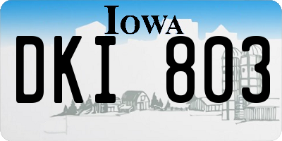IA license plate DKI803