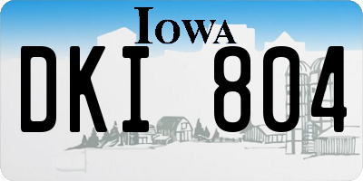 IA license plate DKI804