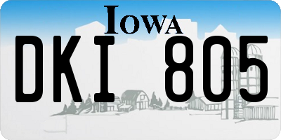 IA license plate DKI805