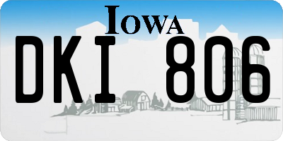 IA license plate DKI806