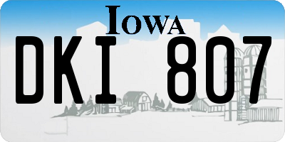 IA license plate DKI807
