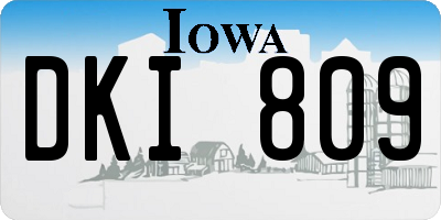IA license plate DKI809
