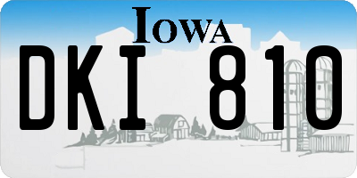 IA license plate DKI810