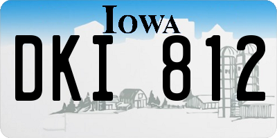 IA license plate DKI812