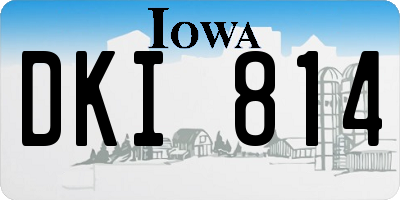 IA license plate DKI814