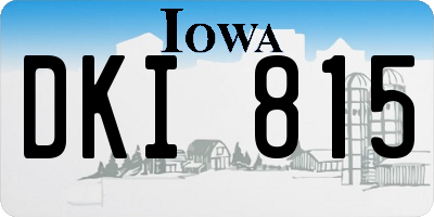 IA license plate DKI815