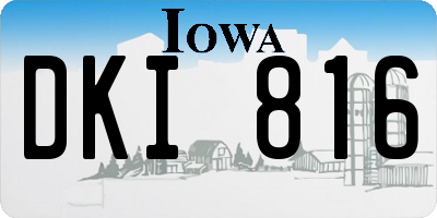 IA license plate DKI816