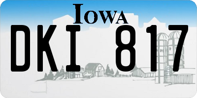 IA license plate DKI817