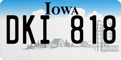 IA license plate DKI818