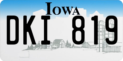 IA license plate DKI819