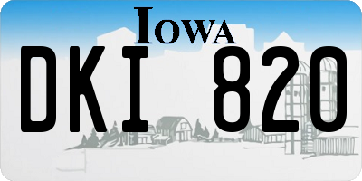 IA license plate DKI820