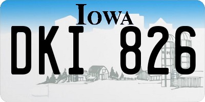 IA license plate DKI826