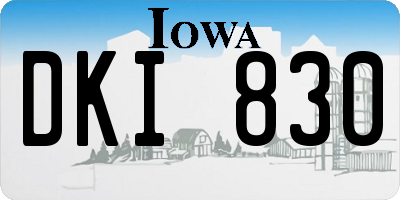 IA license plate DKI830