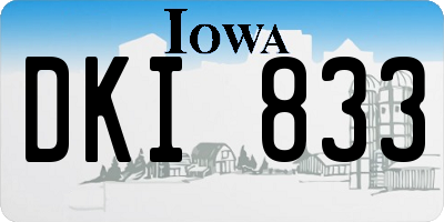 IA license plate DKI833