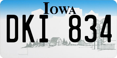IA license plate DKI834