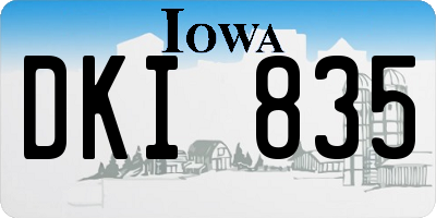 IA license plate DKI835