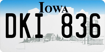 IA license plate DKI836