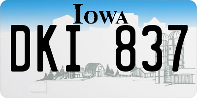 IA license plate DKI837