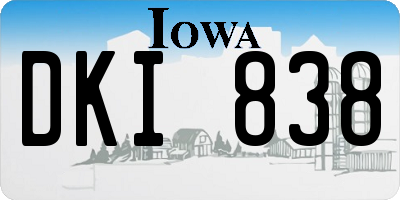 IA license plate DKI838