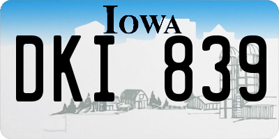 IA license plate DKI839