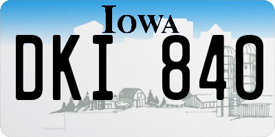 IA license plate DKI840