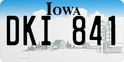 IA license plate DKI841