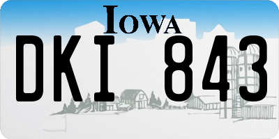 IA license plate DKI843