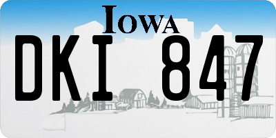 IA license plate DKI847