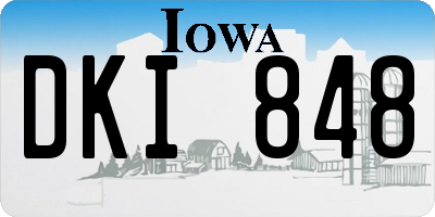 IA license plate DKI848