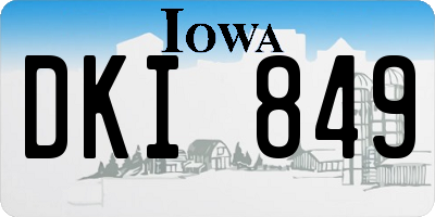 IA license plate DKI849