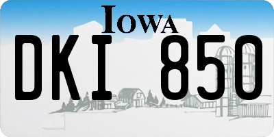 IA license plate DKI850