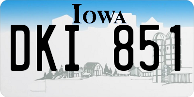 IA license plate DKI851