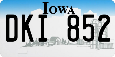 IA license plate DKI852
