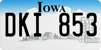 IA license plate DKI853