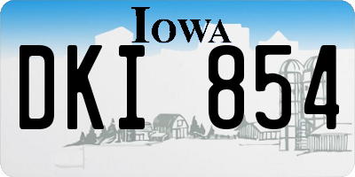 IA license plate DKI854