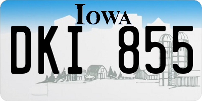 IA license plate DKI855