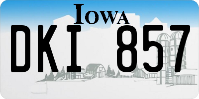 IA license plate DKI857