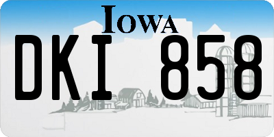 IA license plate DKI858