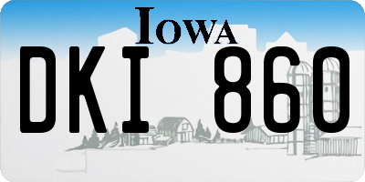 IA license plate DKI860