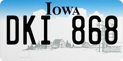 IA license plate DKI868